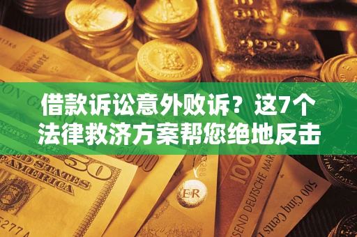 武汉借款诉讼意外败诉？这7个法律救济方案帮您绝地反击！