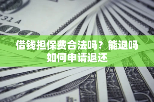 武汉借钱担保费合法吗？能退吗如何申请退还