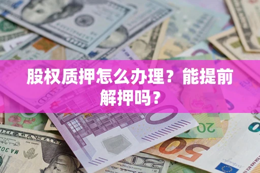 武汉股权质押怎么办理？能提前解押吗？